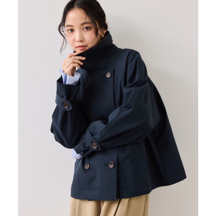 ネイビー(40) | ショートトレンチコート/UVケア・撥水・花粉ガード | VIS 