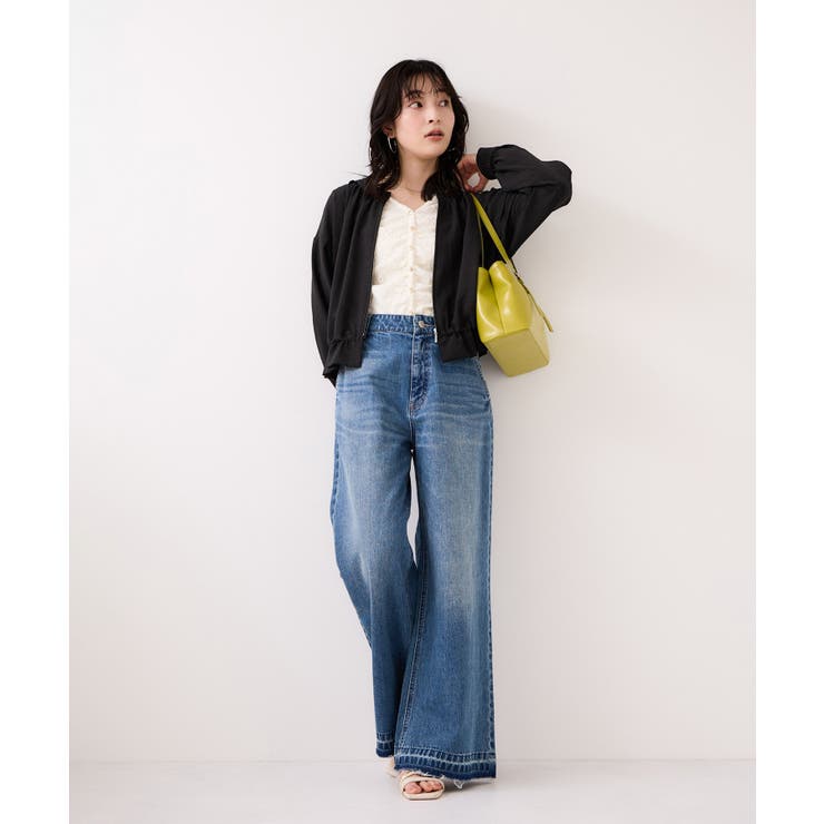 美easyリネンライクジップ裾フリルブルゾン/イージーケア・接触冷感 | VIS  | 詳細画像12 