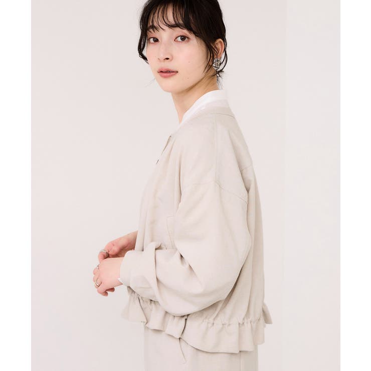 美easyリネンライクジップ裾フリルブルゾン/イージーケア・接触冷感 | VIS  | 詳細画像16 