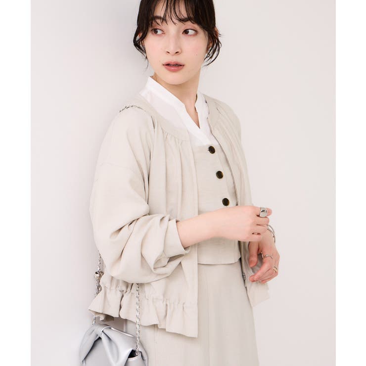 美easyリネンライクジップ裾フリルブルゾン/イージーケア・接触冷感 | VIS  | 詳細画像17 