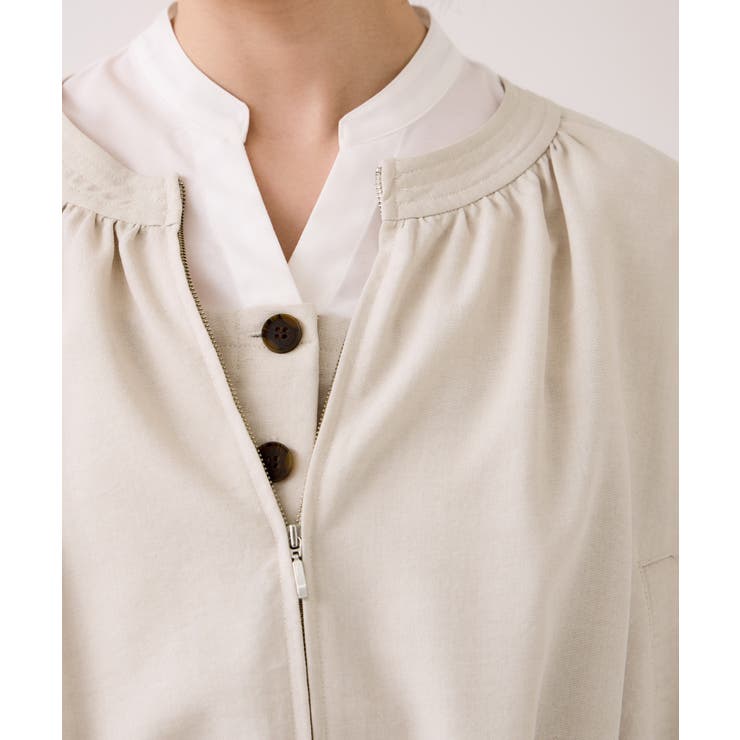 美easyリネンライクジップ裾フリルブルゾン/イージーケア・接触冷感 | VIS  | 詳細画像18 