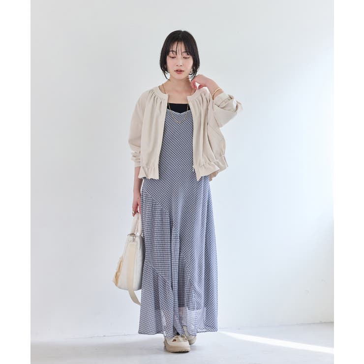 美easyリネンライクジップ裾フリルブルゾン/イージーケア・接触冷感 | VIS  | 詳細画像2 