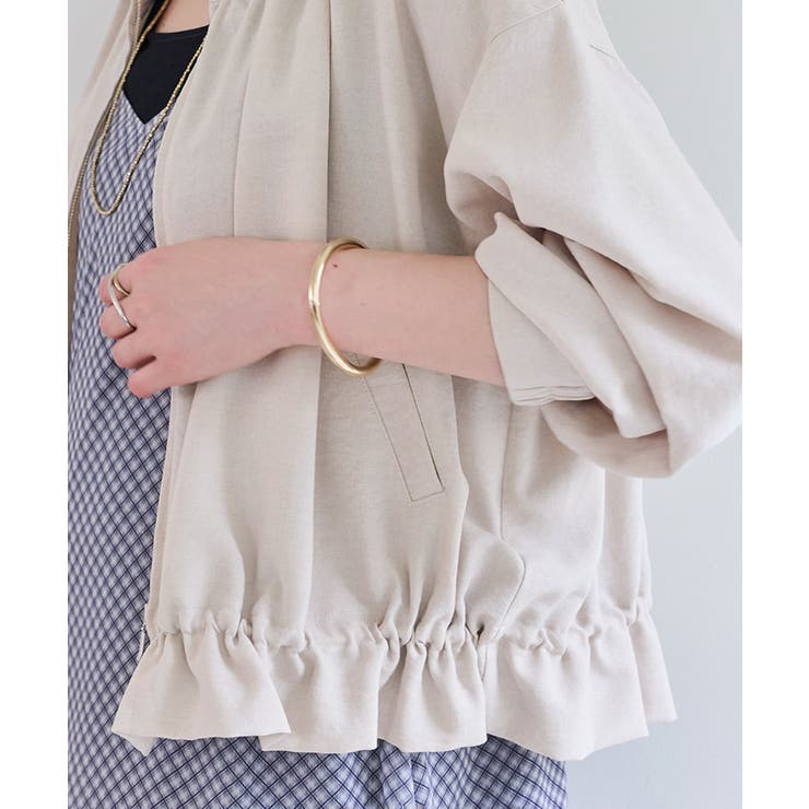 美easyリネンライクジップ裾フリルブルゾン/イージーケア・接触冷感 | VIS  | 詳細画像5 