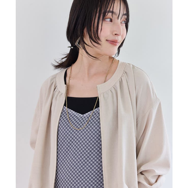 美easyリネンライクジップ裾フリルブルゾン/イージーケア・接触冷感 | VIS  | 詳細画像6 