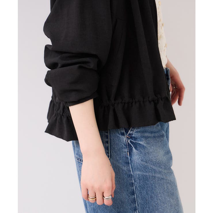 美easyリネンライクジップ裾フリルブルゾン/イージーケア・接触冷感 | VIS  | 詳細画像9 