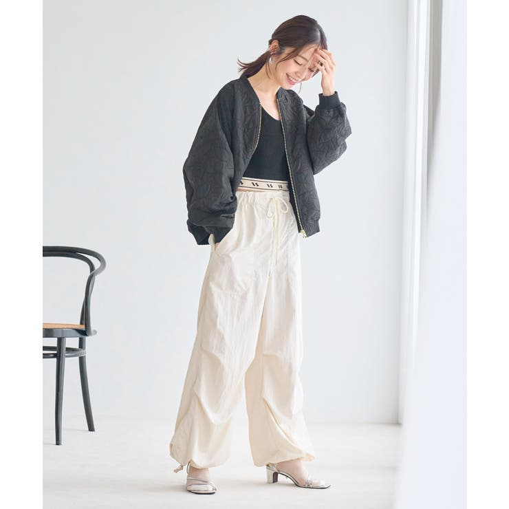 【STAYC J 着用】リーフキルティング&合皮アソートブルゾン | VIS  | 詳細画像10 