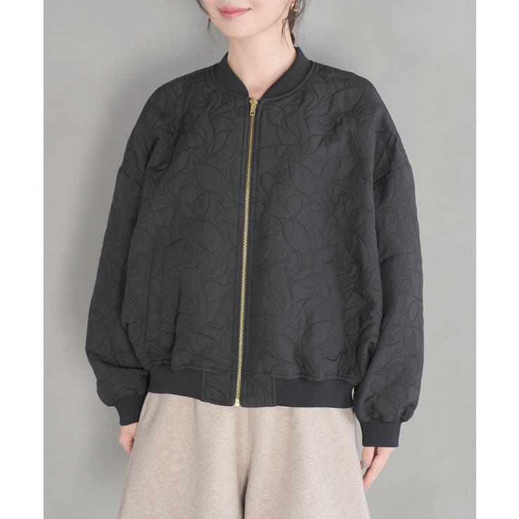 【STAYC J 着用】リーフキルティング&合皮アソートブルゾン | VIS  | 詳細画像11 