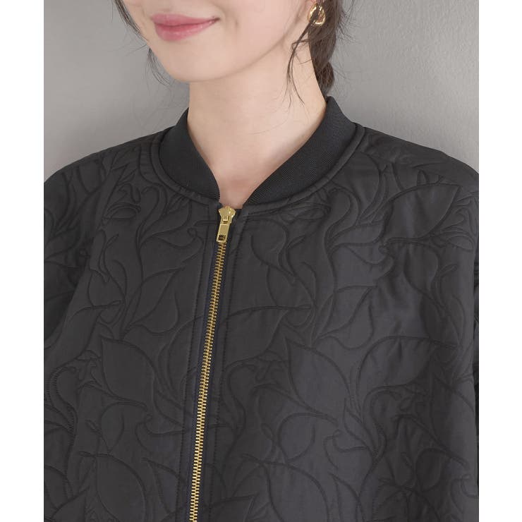 【STAYC J 着用】リーフキルティング&合皮アソートブルゾン | VIS  | 詳細画像14 