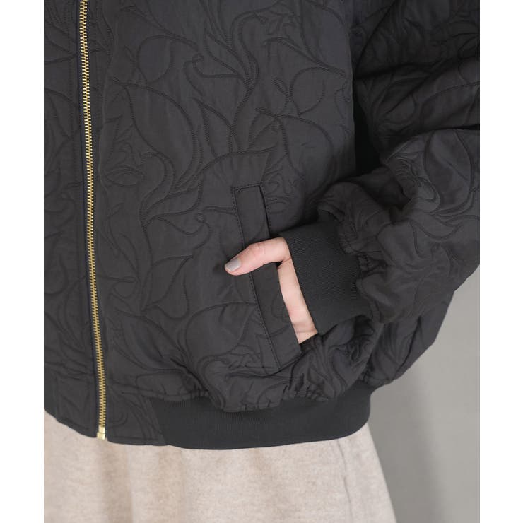 【STAYC J 着用】リーフキルティング&合皮アソートブルゾン | VIS  | 詳細画像17 