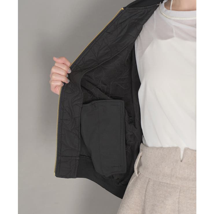 【STAYC J 着用】リーフキルティング&合皮アソートブルゾン | VIS  | 詳細画像18 