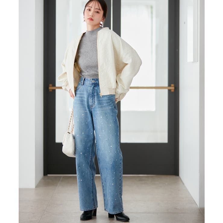 【STAYC J 着用】リーフキルティング&合皮アソートブルゾン | VIS  | 詳細画像5 