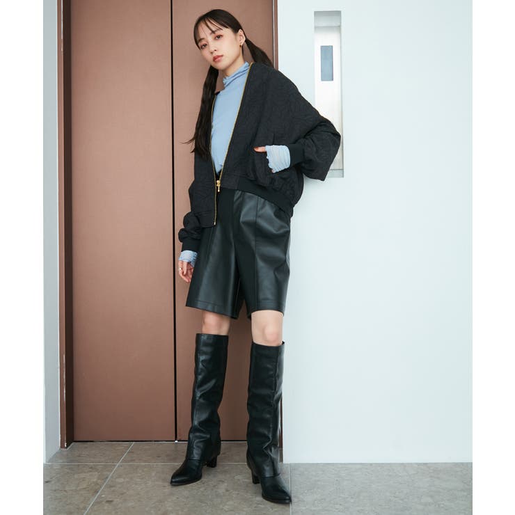 【STAYC J 着用】リーフキルティング&合皮アソートブルゾン | VIS  | 詳細画像6 