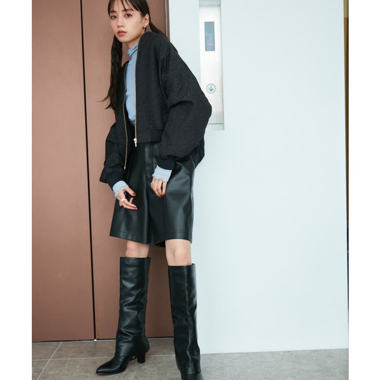 【STAYC J 着用】リーフキルティング&合皮アソートブルゾン | VIS  | 詳細画像7 