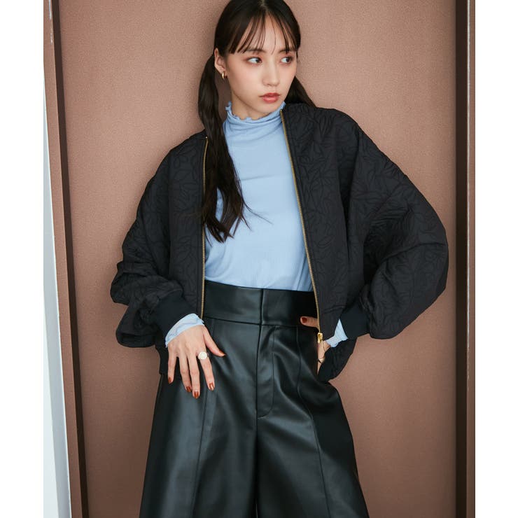 【STAYC J 着用】リーフキルティング&合皮アソートブルゾン | VIS  | 詳細画像8 