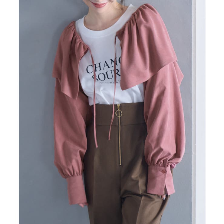 ピンク系(65) | 【上下2WAY】ピーチ起毛ブルゾン | VIS