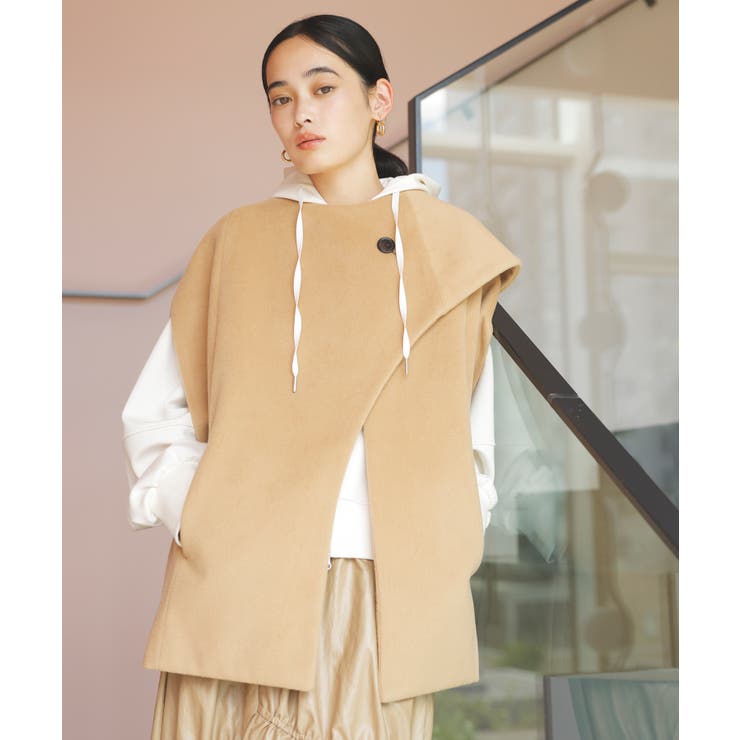 マフラーみたいに巻けるポンチョベスト | VIS  | 詳細画像1 