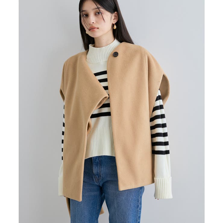 マフラーみたいに巻けるポンチョベスト | VIS  | 詳細画像11 