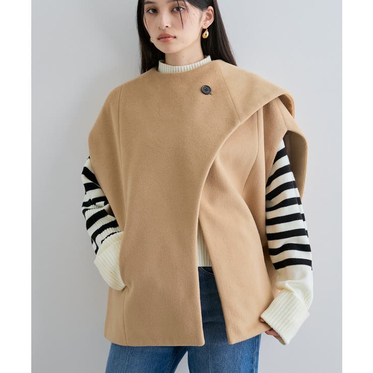 マフラーみたいに巻けるポンチョベスト | VIS  | 詳細画像13 