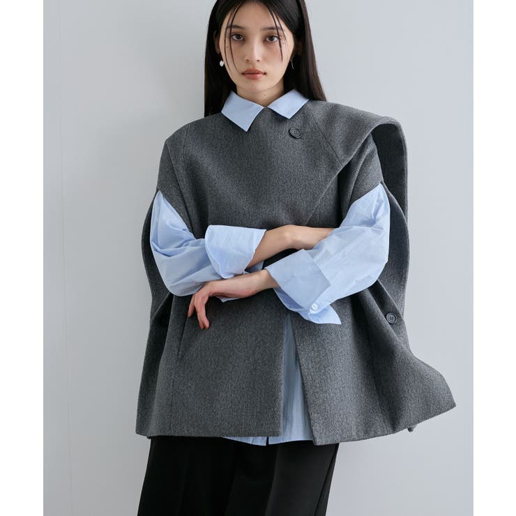 マフラーみたいに巻けるポンチョベスト | VIS  | 詳細画像14 