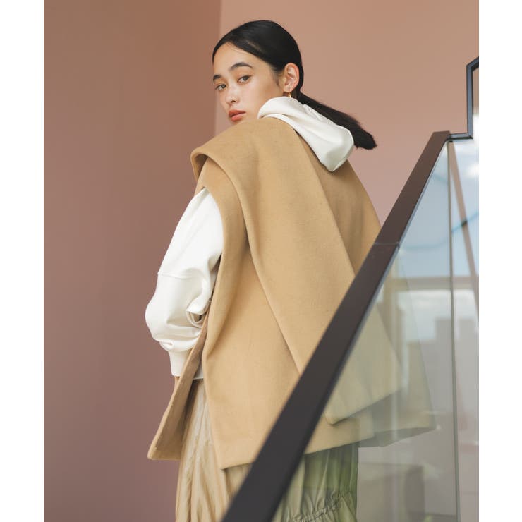 マフラーみたいに巻けるポンチョベスト | VIS  | 詳細画像7 