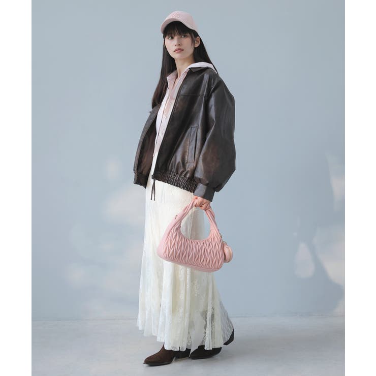 合皮&スエードライクジップアップブルゾン | VIS  | 詳細画像11