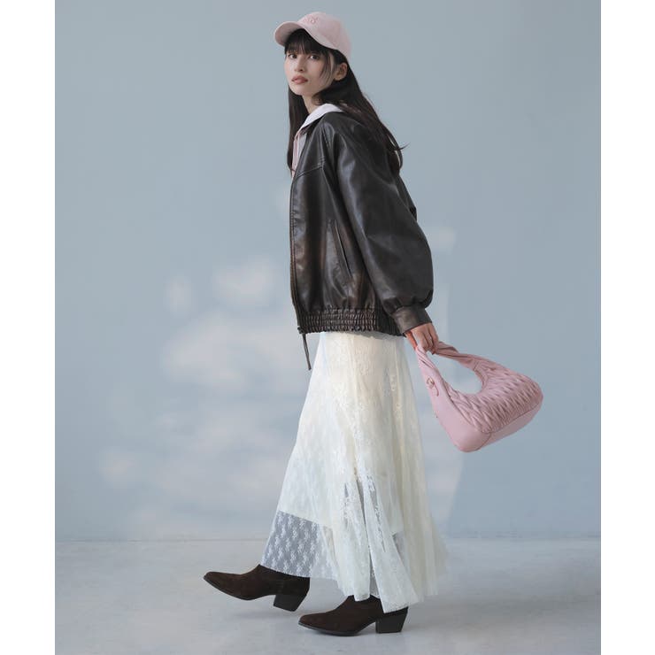 合皮&スエードライクジップアップブルゾン | VIS  | 詳細画像12