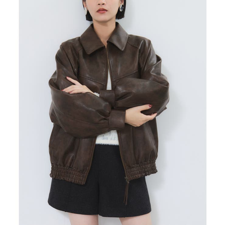 合皮&スエードライクジップアップブルゾン | VIS  | 詳細画像19