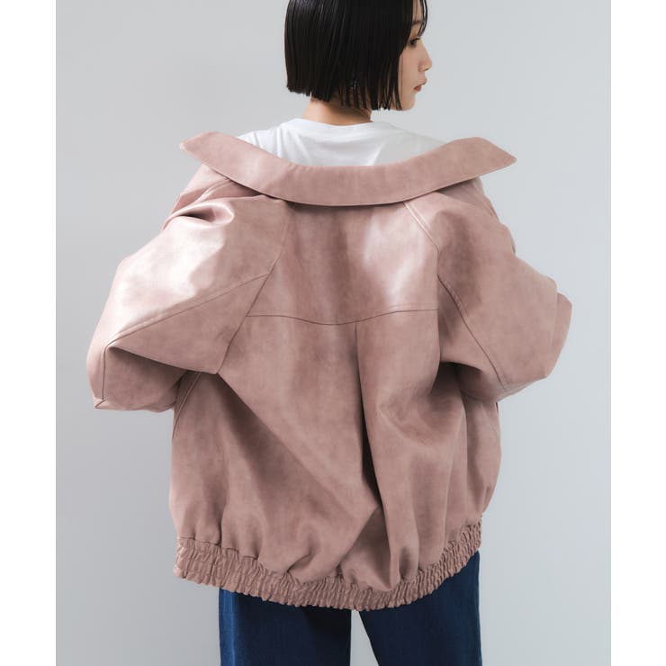 合皮&スエードライクジップアップブルゾン | VIS  | 詳細画像25