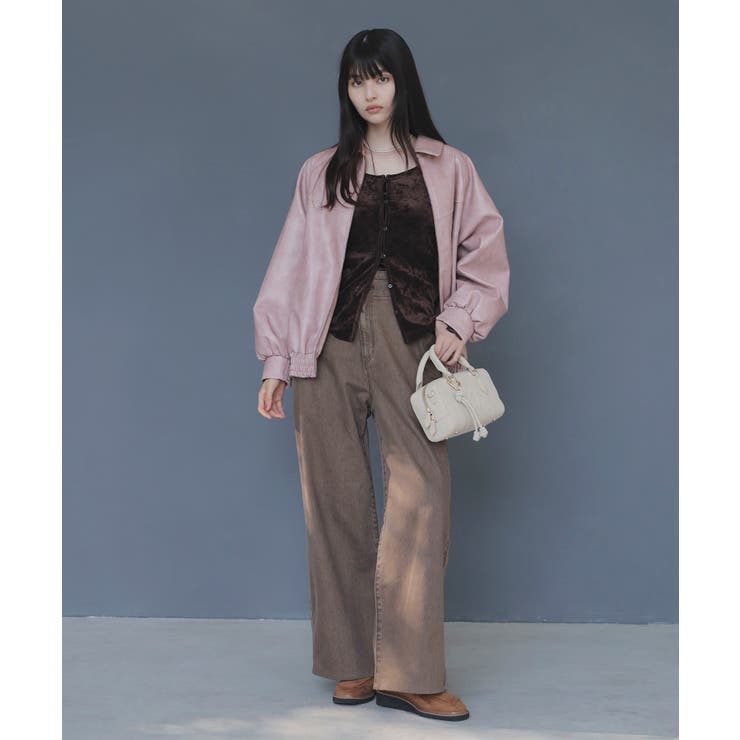 合皮&スエードライクジップアップブルゾン | VIS  | 詳細画像27