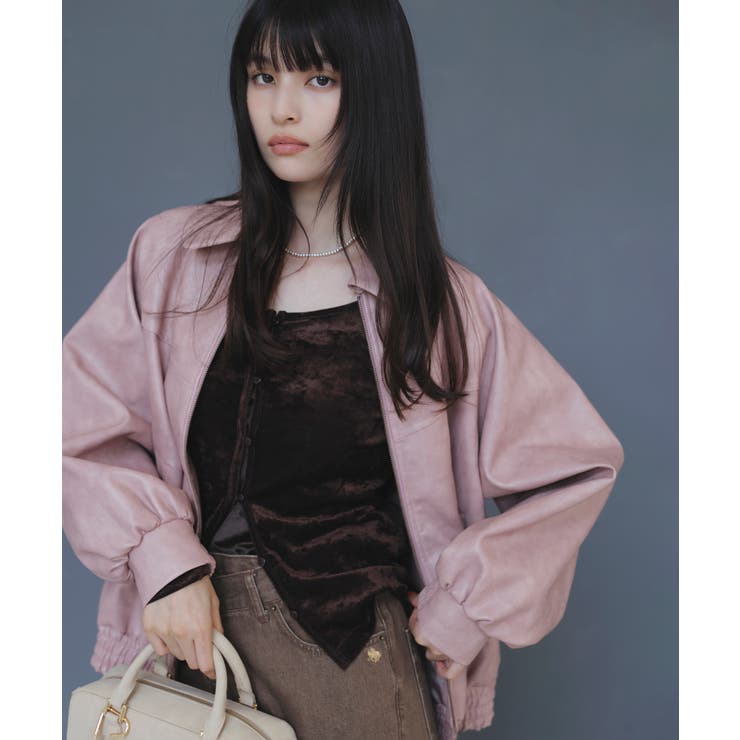 合皮&スエードライクジップアップブルゾン | VIS  | 詳細画像29