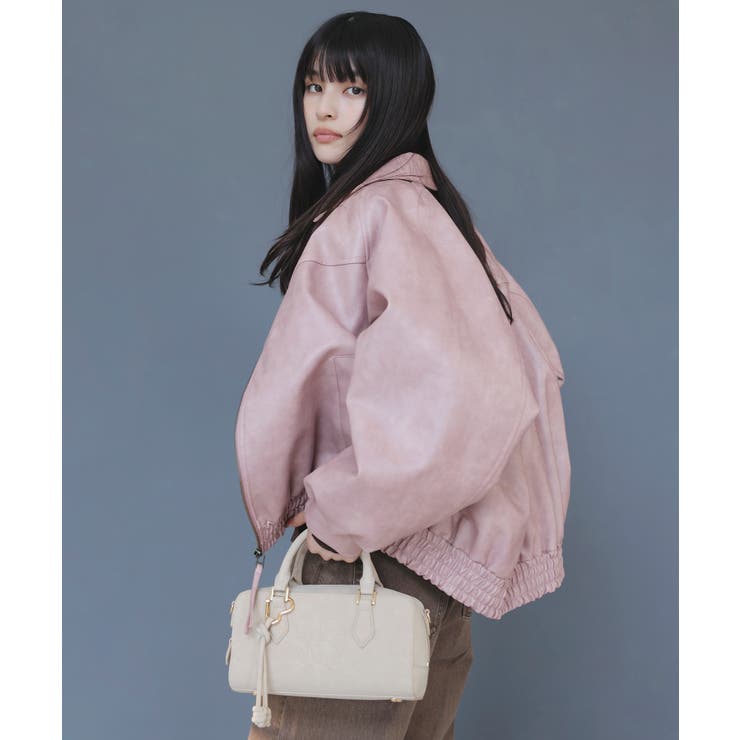 合皮&スエードライクジップアップブルゾン | VIS  | 詳細画像31