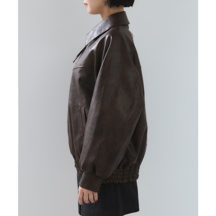 合皮&スエードライクジップアップブルゾン | VIS  | 詳細画像34