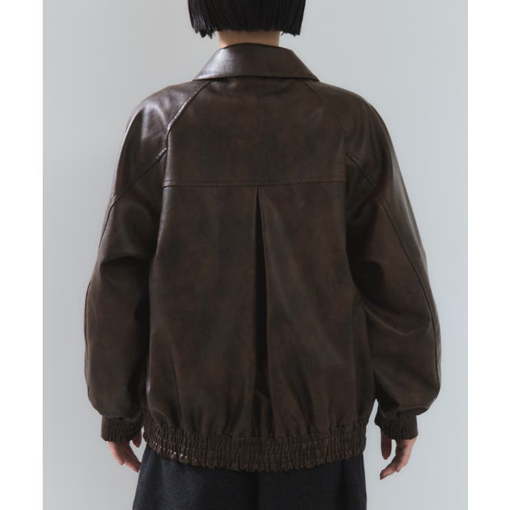 合皮&スエードライクジップアップブルゾン | VIS  | 詳細画像35