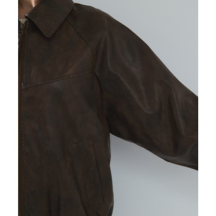 合皮&スエードライクジップアップブルゾン | VIS  | 詳細画像37