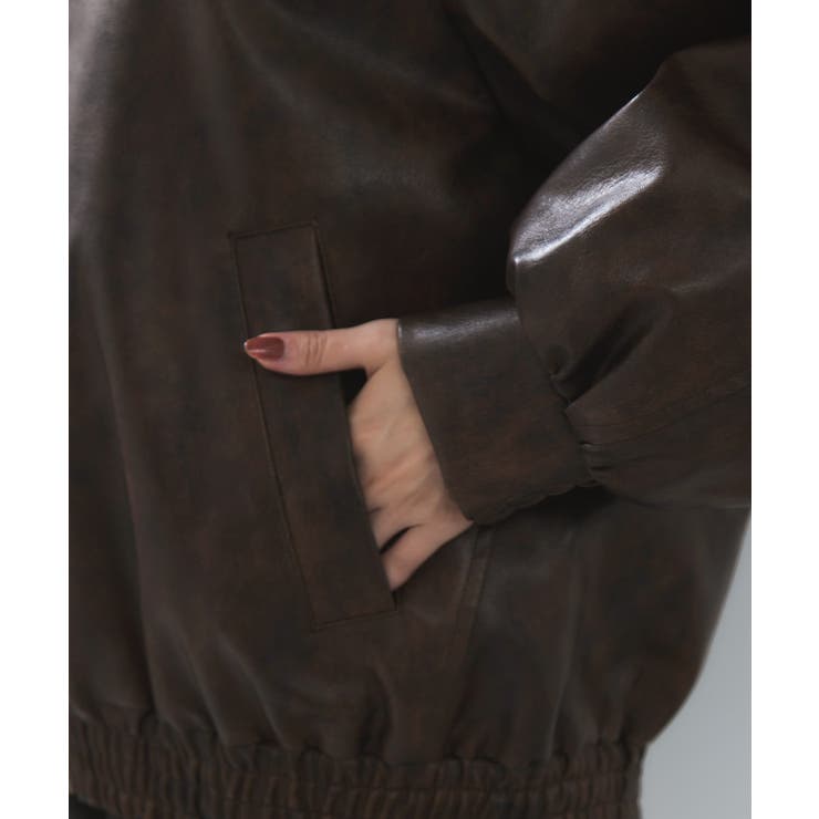合皮&スエードライクジップアップブルゾン | VIS  | 詳細画像39