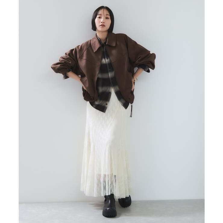 合皮&スエードライクジップアップブルゾン | VIS  | 詳細画像4