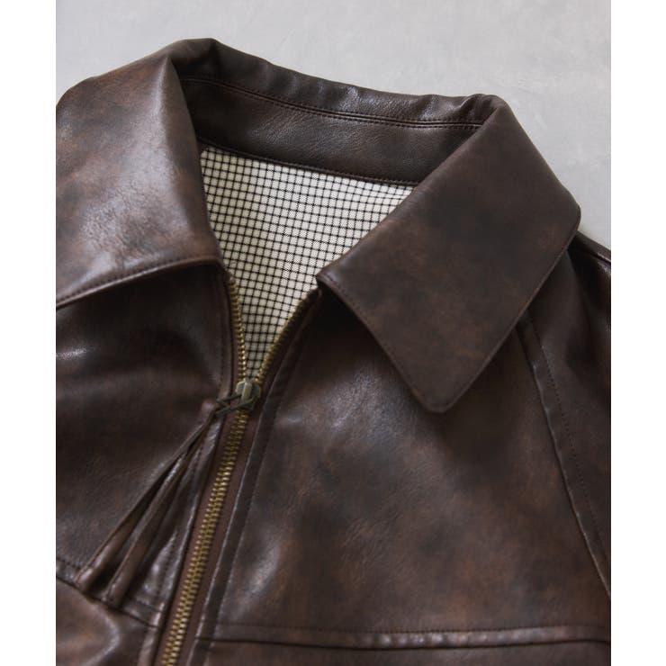 合皮&スエードライクジップアップブルゾン | VIS  | 詳細画像41
