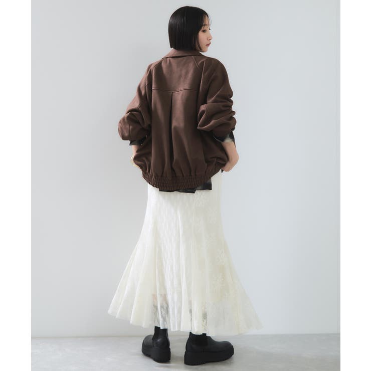 合皮&スエードライクジップアップブルゾン | VIS  | 詳細画像5