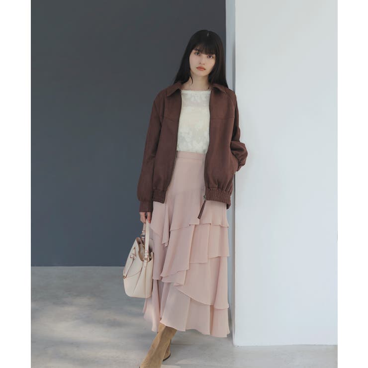 合皮&スエードライクジップアップブルゾン | VIS  | 詳細画像6