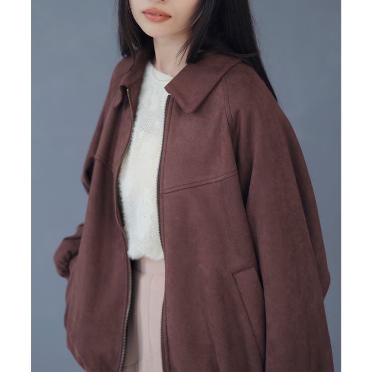 合皮&スエードライクジップアップブルゾン | VIS  | 詳細画像9