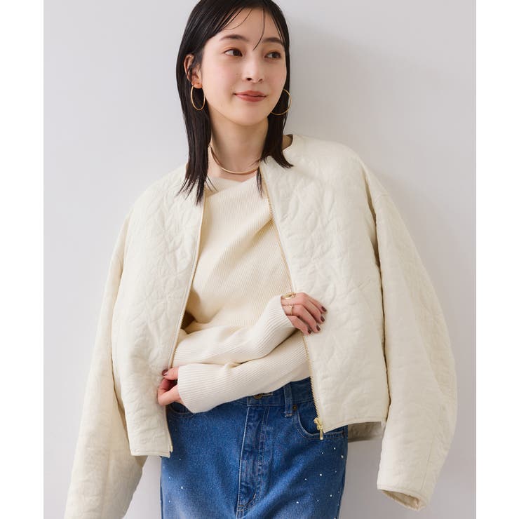 合皮パイピングキルトアソートブルゾン | VIS  | 詳細画像1 