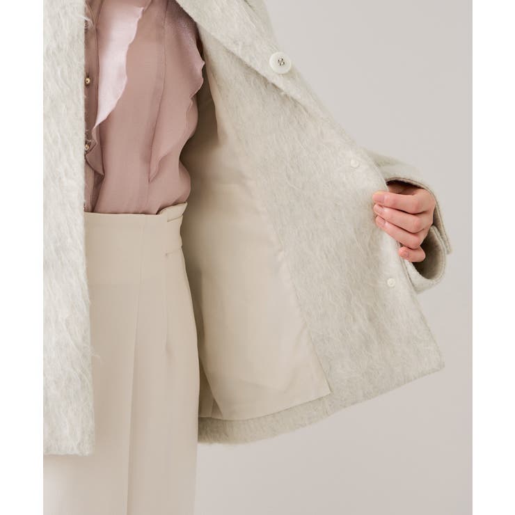 【アウター総選挙1位】ビッグカラーモモンガシャギーショートコート | VIS  | 詳細画像43 