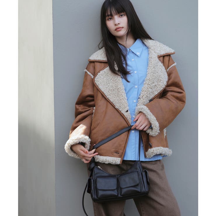 キャメル(25) | フェイクムートンジャケット | VIS 