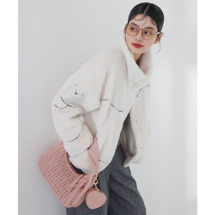 オフホワイト(15) | ジャガードボアブルゾン | VIS 