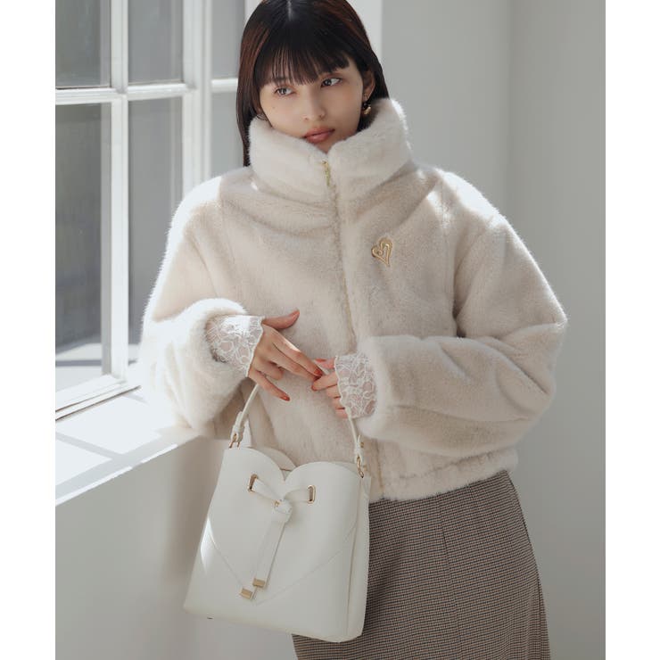 ブローチ付きアソートファーブルゾン | VIS  | 詳細画像1 