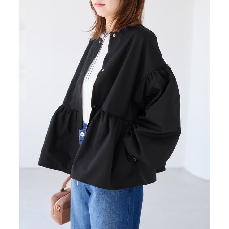 【WEB限定】バルーンスリーブペプラムブルゾン | VIS  | 詳細画像1 