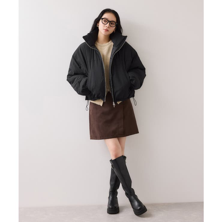 【WEB限定】軽くてあたたかいパディングショートボリューム中綿ブルゾン | VIS  | 詳細画像22 