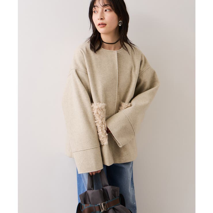 【WEB限定】ボアポケットノーカラーコート | VIS  | 詳細画像14 