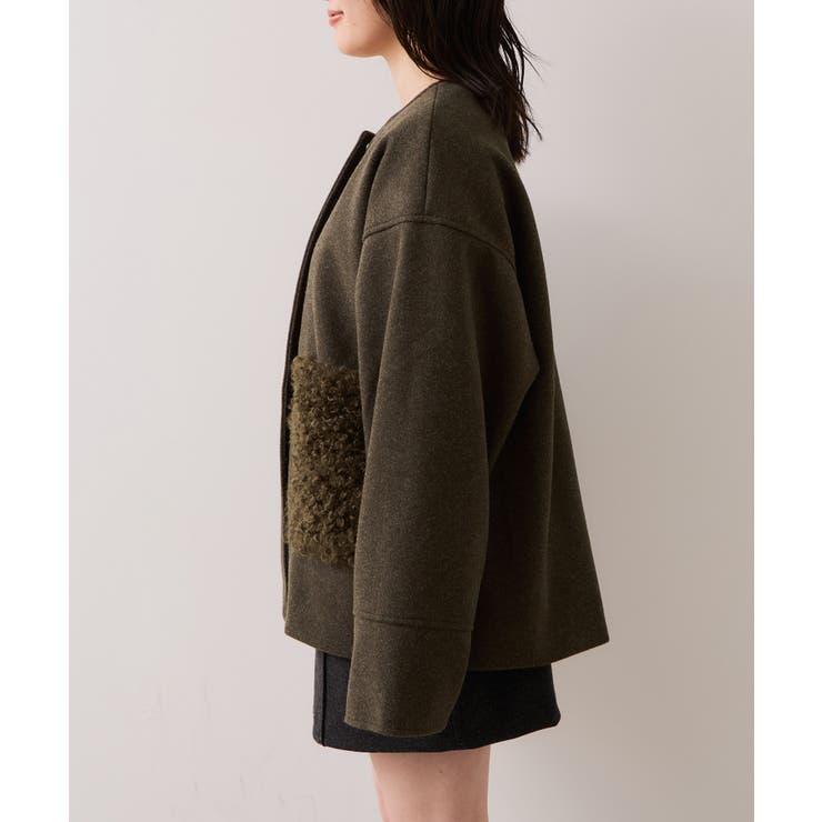 【WEB限定】ボアポケットノーカラーコート | VIS  | 詳細画像21 