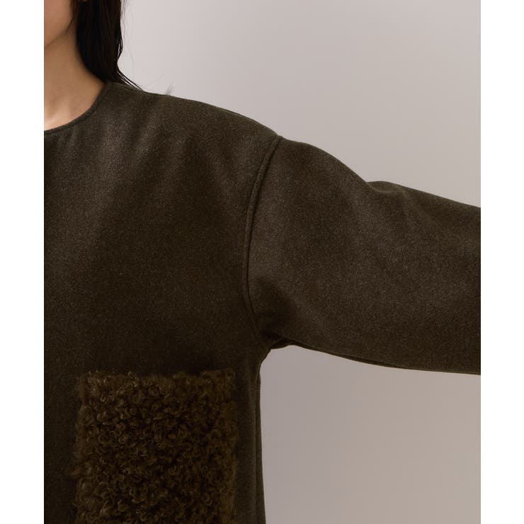 【WEB限定】ボアポケットノーカラーコート | VIS  | 詳細画像24 